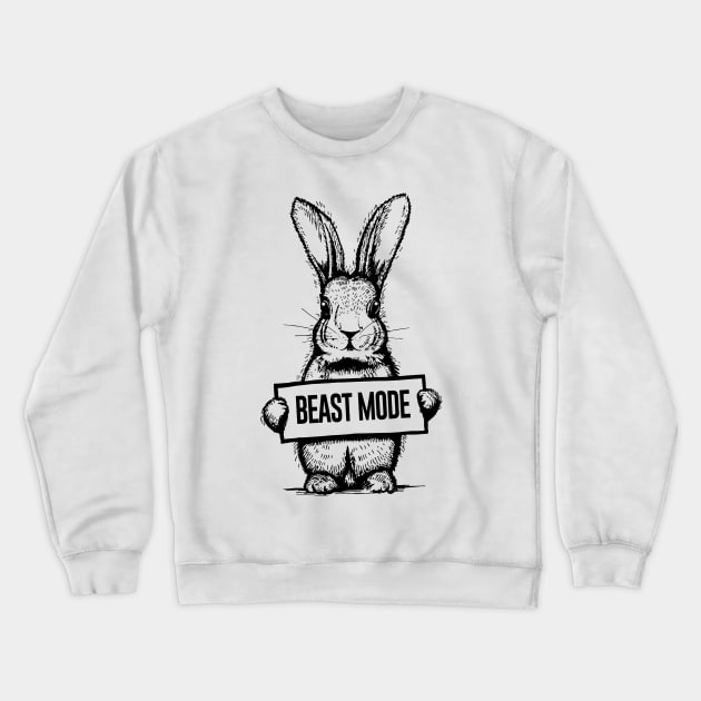 Bunny Beast Mode Crewneck Sweatshirt by Dosunets